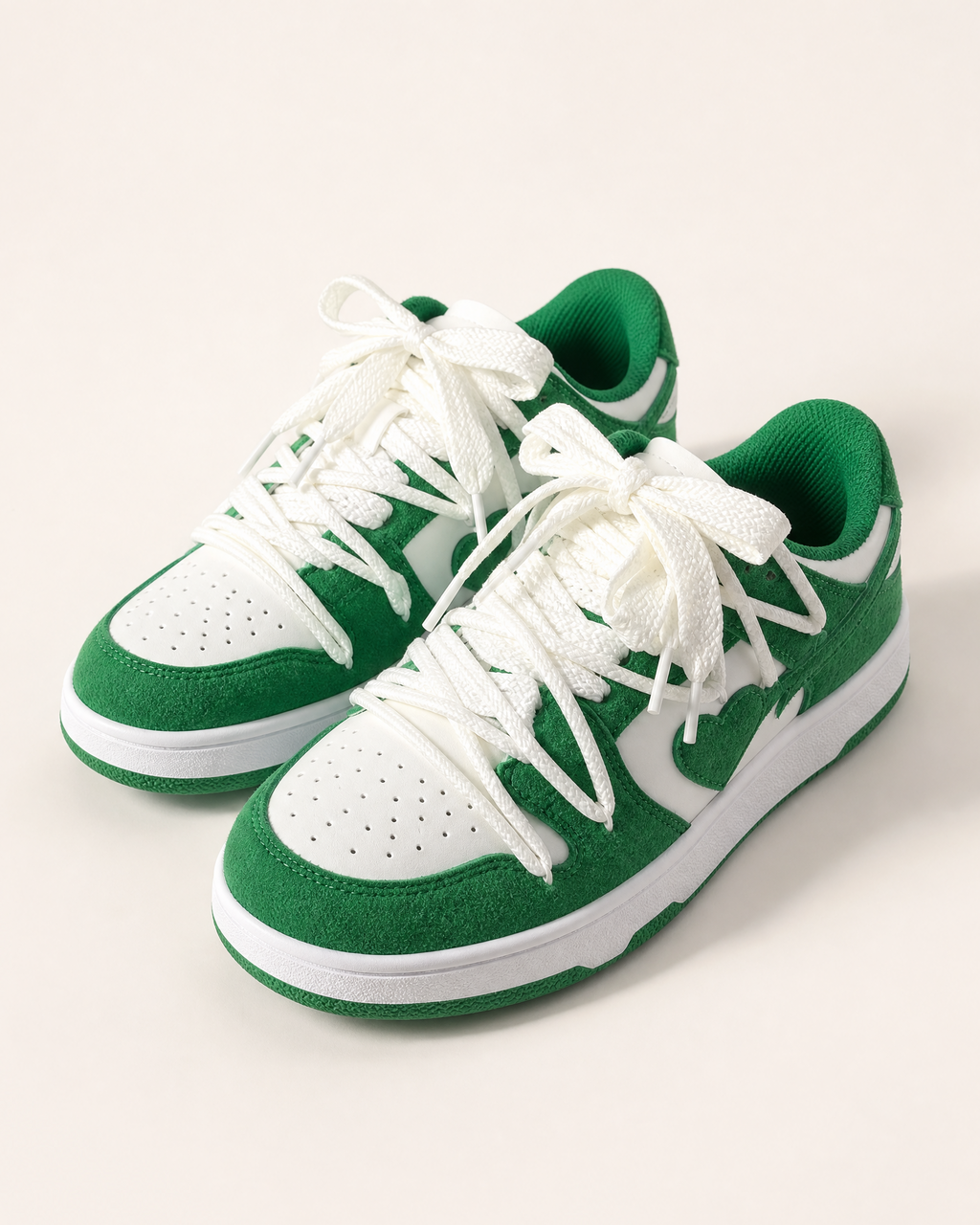 Scarpe con cuore Heartlane Crush Lucky Green su sfondo premium