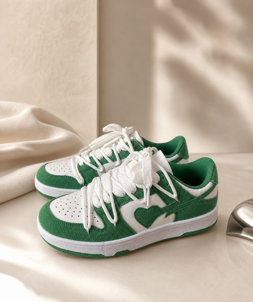 Heartlane Crush Lucky Green sneakers con cuore verdi da donna