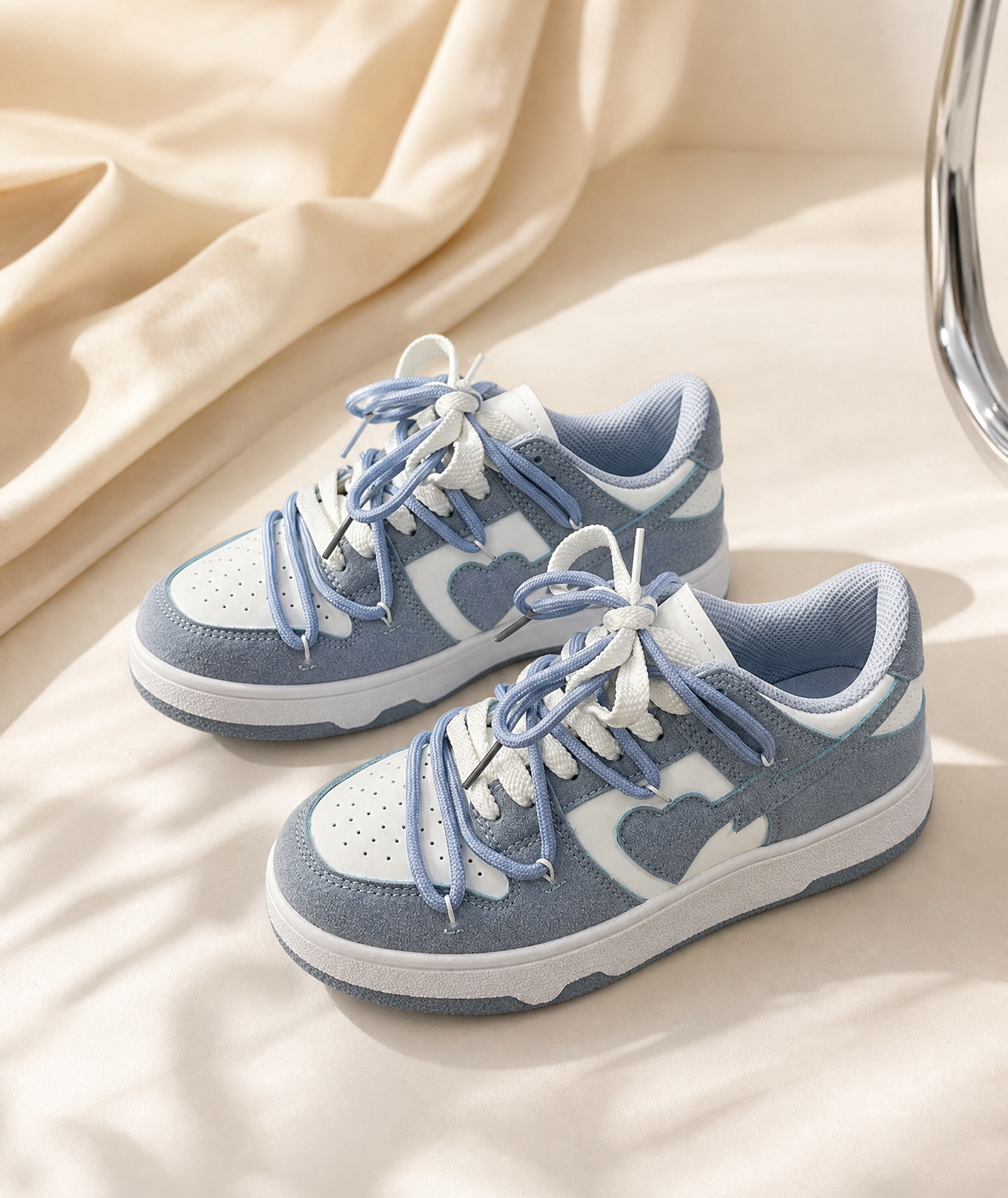 Heartlane Crush Ice Grey sneakers con cuore grigie da donna